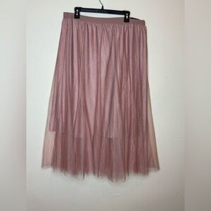 Creative Concept Mauve Tulle Skirt | 2XL | Layered Sparkle Mesh